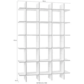 Tojo Aktenregal 140 x 32 x 210 cm Weiß