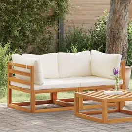 vidaXL Modulare Ecksofas 2-tlg. cremeweiß