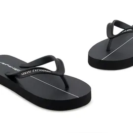 Giorgio Armani Armani Exchange Damen Cooper, Essential, Printed Logo Flip-Flop, Black+ op. White, 39 EU