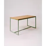 KAWENTSMANN Esstisch TALON Massivholztisch mit pulverbeschichtetem Stahlgestell (Tisch), aus massiver Eiche, mit Stahlgestell, Made in Germany, RAL-Farben grün 200 cm x 76 cm x 100 cm