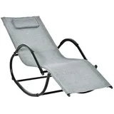Outsunny Schaukelstuhl grau Texteline 61 x 79 x 160 cm mit Kissen