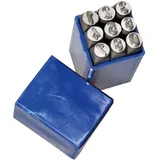 SW-Stahl 08901L Schlagzahlen, 3 mm, 9-teilig I Stahl Gravur Set I 3 mm Zahlen Prägewerkzeug I Metall Stempel Set I Prägewerkzeug Zahlen I Zahlenstempel Metall