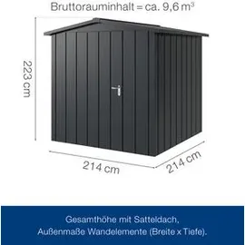 hörmann stauraumsysteme Juno JSD 2,14 x 2,14 m Anthrazitgrau