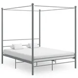 vidaXL Himmelbett Grau Metall 160x200 cm