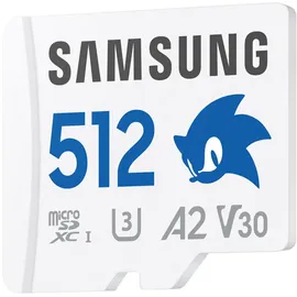 Samsung Sonic the HedgehogTM 512 GB 180 MB/s Lesen, 130 Schreiben, MicroSD mit SD-Adapter, Mehrfarbig