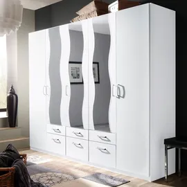 Priess Kleiderschrank PRIESS, weiß (weiß uni), B:230cm H:193cm T:54cm, Holzwerkstoff, Schränke, Kleiderschrank