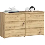 Akord Kommode Cl100 Eiche Artisan 100 Cm 6 Schubladen B100 X H57 X T35 Cm