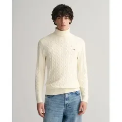 Gant für Herren. 8050607 Beigefarbener Strickpullover mit Achten (M), Lässig, Baumwolle