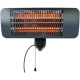 alpina Infrarotheizung Hängend Heizstrahler Terrasse 2000W 3 Heizstufen - Spritzwassergeschützter Terrassenheizer IP34 mit Infrarotlampe - Terrassenheizung, Schwarz