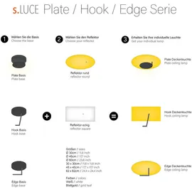 s.luce LED Wand- und Deckenlampe Edge Farbe:Blattgold, Größe:Ø 45cm