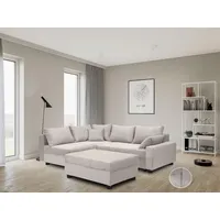 COLLECTION AB Ecksofa Parma L-Form, B: 224 cm, Bettfunktion, Bettkasten & 2 Zierkissen, Federkern beige