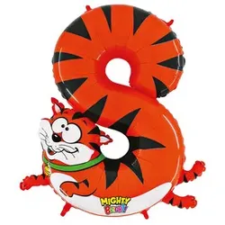 GRABO Folienballon Zahl 8 Katze F48-OWE-P 102cm