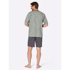 Comte d'Aulone Shorty COMTE, Herren, Gr. 52/54, salbei, anthrazit, bedruckt, 100% Baumwolle, Homewear-Sets Shorty