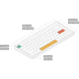 nuphy Air75 V2 Kabellose mechanische Tastatur, 84 Tasten RGB Hot-Swap Tastatur, unterstützt Bluetooth 5.1, 2.4G und kabelgebundener Verbindungc für PC/Laptop/Windows/Mac-White Gateron Aloe Switch