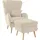 Home Affaire Ohrensessel Sallito Polyester 76 x 109 x 85 cm Beige mit Hocker