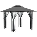 vidaXL Pavillon mit Seitenwänden 3 x 3 m Anthrazit