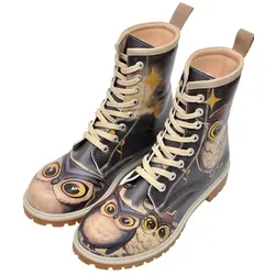 Schnürboots DOGO "Boots Damen Boots Damen Boots / Female", Damen, Gr. 40, Normalschaft, schwarz (braun, schwarz), Lederimitat, Schuhe, Vegan