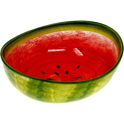 Lashuma Salatschüssel Melone, Keramik, (1-tlg), Handbemalte Obstschale rund Ø 20 cm bunt Ø 20 cm x 8 cm