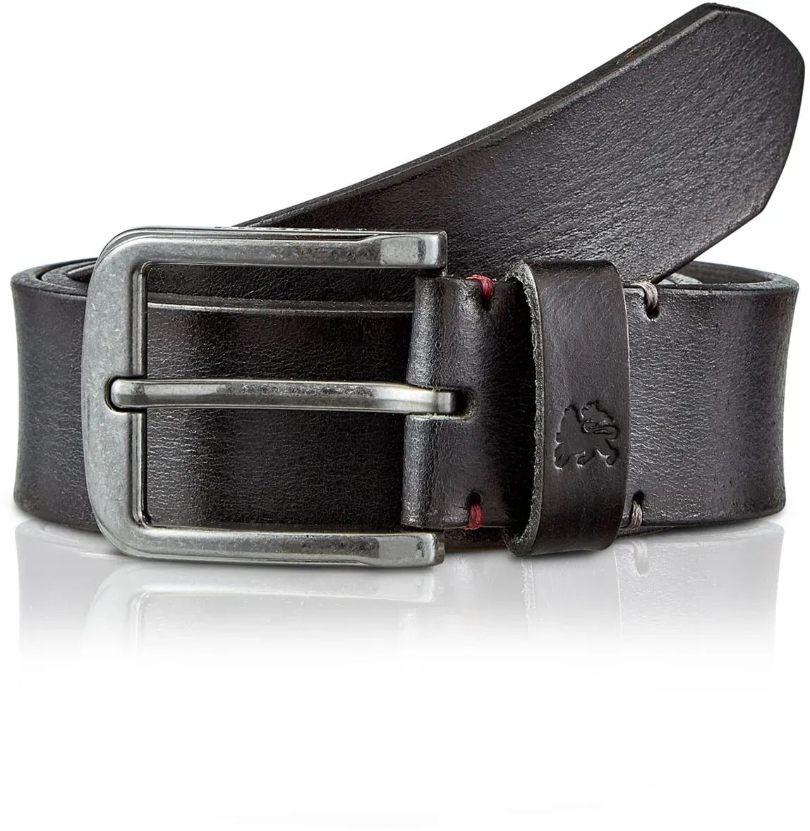 Ledergürtel LERROS "Ledergürtel *James*", Herren, Gr. 105, schwarz, Leder, Gürtel Ledergürtel