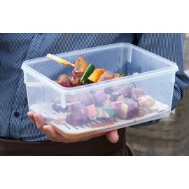 Emsa Clip & Close Frischhaltedose rechteckig, 1 L, mit Deckel, Aufbewahrungsbox, 100 Prozent dicht, spülmaschinen-, gefrier-, mikrowellenfest, Transparent, Blau,