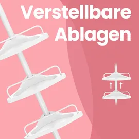 Songmics Teleskop-Duschregal Kunststoff/Metall 25,0 x 35,0 x 85,0 cm weiß