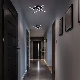 B.K.Licht LED Deckenleuchte, Schwarz