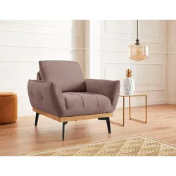 Sessel EXXPO - SOFA FASHION "Palic, Loungesessel", braun (rasabraun), B:92cm H:87cm T:95cm, Sessel, Einzelsessel, inklusive Rückenverstellung