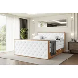 altdecor Boxspringbett 200 x 200 cm H3 Weiß