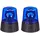 Relaxdays LED Blaulicht, 2er Set, Rundumleuchte mit drehendem Reflektor, Partylicht, Geburtstag, batteriebetrieben, blau