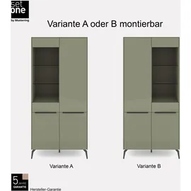 Set One by Musterring Standvitrine Reno 92 x 42 x 200 cm Grün