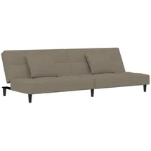 vidaXL Schlafsofa 2-Sitzer mit 2 Kissen Hellgrau Samt - Grau
