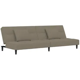 vidaXL Schlafsofa 2-Sitzer mit 2 Kissen Hellgrau Samt - Grau