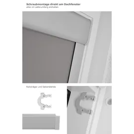 Lysel - Qualitätsdachfensterrollo abdunkelnd hellgrau Rollo geeignet für Velux Dachfenster C 02, (B x H) 61.30cm x 141.70cm in grau/hellgrau