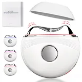 EMS Gua Sha Elektrisch, Robofun Gesichtsmassagegerät Gegen Falten Blau Violett Rotlichtlampe mit 3 Intensitätsstufen, Wärme-Kälte-Therapie, 3-Stufen-Vibrationsmassage Face Massager Anti Aging