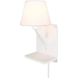 meineWunschleuchte - Led Wandleuchte Mit Stecker, Schalter & Ladefunktion Weiß, Höhe 31cm