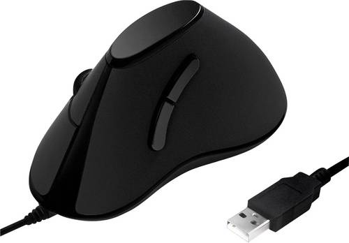 LogiLink ID0158 Ergonomische Maus USB Optisch Schwarz 5 Tasten 1000 dpi Ergonomisch