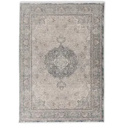 Teppich ASTRA "Tropea 243", blau, B:80cm H:6mm L:150cm, Kunstfaser, Teppiche, Kurzflor, leichter Glanz, Vintage, Wohnzimmer, Orient