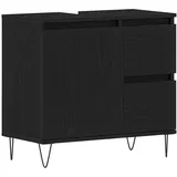 vidaXL Waschbeckenschrank mit Tür Schwarz Eichen-Optik 65 x 33 x 60 cm, 862891