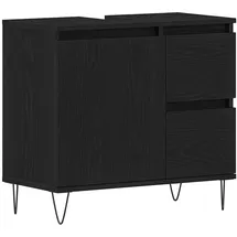 vidaXL Waschbeckenschrank mit Tür Schwarz Eichen-Optik 65 x 33 x 60 cm, 862891