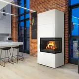 Kratki Kamineinsatz Simple Box rechts 8 Ø 200 Bianco mit Türfeder | weiß
