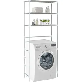 vidaXL Waschmaschinenregal 3 Ablagen Silbern 69x28x169 cm