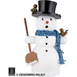 Richard Glässer GmbH Seiffen Richard Glässer Seiffen Räuchermann Schneemann mit Schaufel, 26 cm hoch, original Erzgebirge