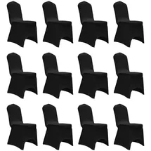 vidaXL Stuhlhusse Stretch Schwarz 12er Set