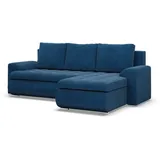 mebligo Ecksofa Dunkelblau, 3-Sitzer, L-Form, 230x159 cm, Wohnzimmer, Sofas - Couches, Wohnlandschaften, Ecksofas