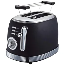 Toaster Retro aus Edelstahl in Schwarz