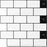 vidaXL Wandfliese U-Bahn-Fliesendeko Weiß/Schwarz 30 x 30 cm 50 St.