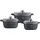 Kinghoff Granit Topf-Set 6-tlg. 3 x quadratische Töpfe 2,8 l + 4,4 l + 6,5 l