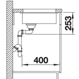 Blanco Subline 160-U weiß + Handbetätigung + InFino