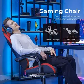 GTPLAYER Gaming Stuhl Holz Rot