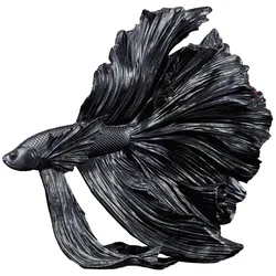riess-ambiente Skulptur CROWNTAIL - Design Deko Figur Kampffisch35cm schwarz Betta Fisch Skulptur